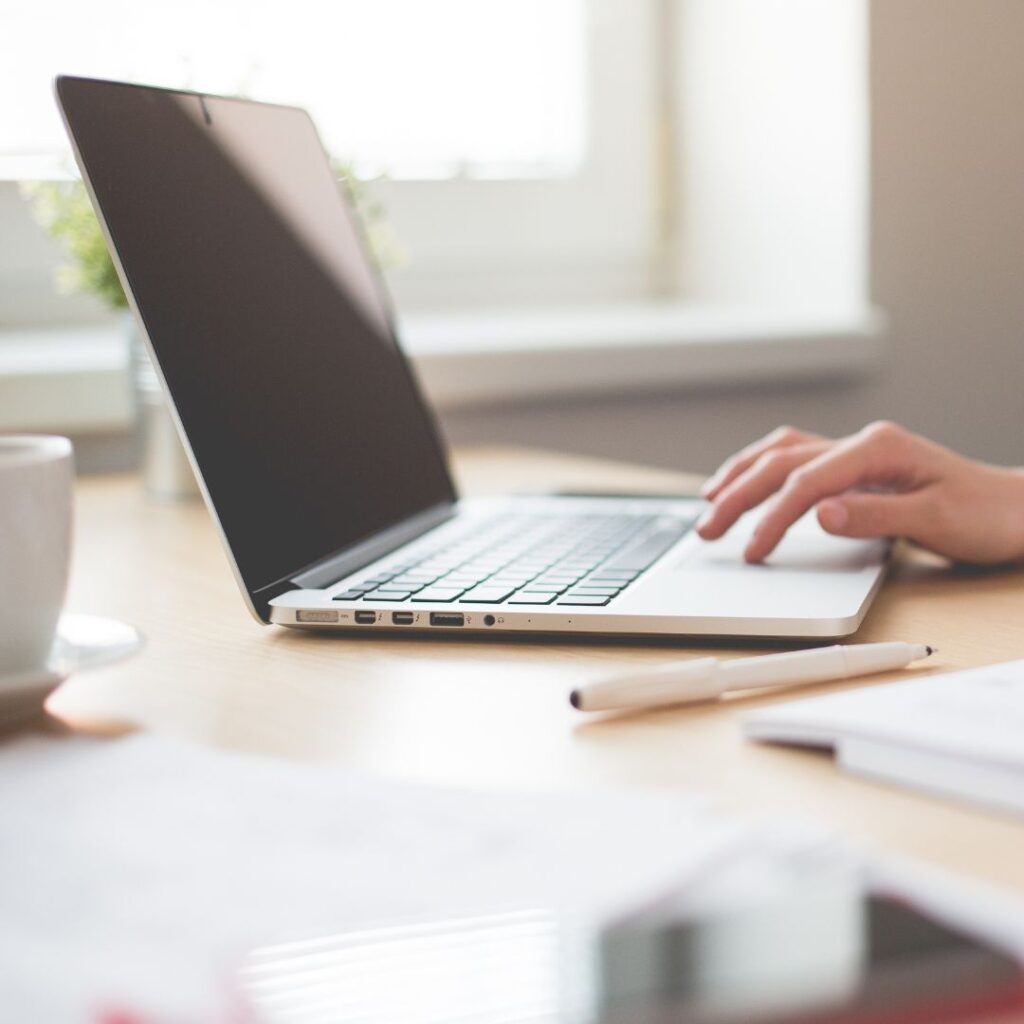 Laptop on desk